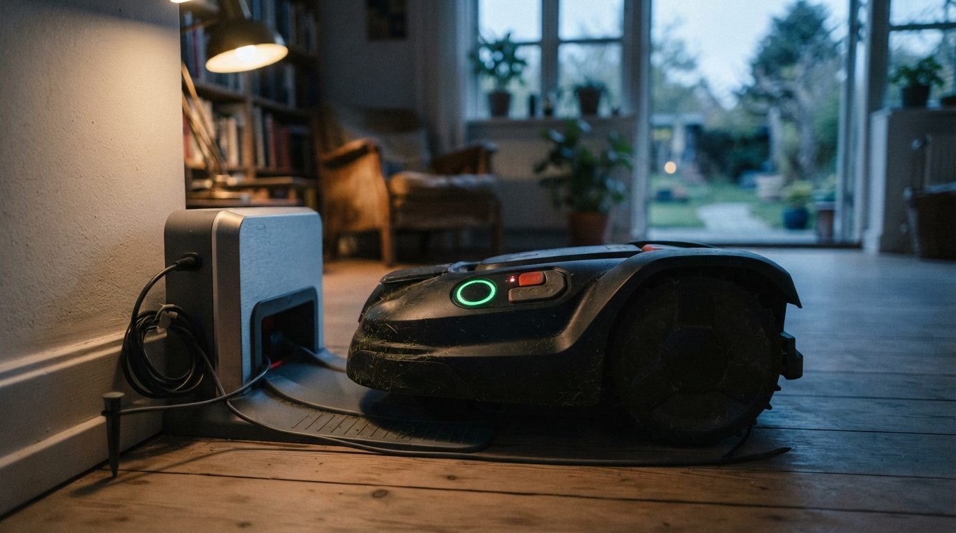 Stemningsbillede til guiden: Robotplæneklipper med eller uden kanttråd: hvad er bedst til din have?